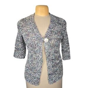 WindiRiver Open Knit Cardigan Boucle Sweater Cottagecore‎ Artsy Pastel Fairycore